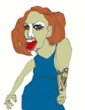 Hand drawn and digitally rendered character, 'The Cannibal Lady'.