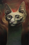 Freaky Cozmo cat http://instagram.com/p/eevkt7x4ir/ £1150 (95cm x 61cm, oil on m